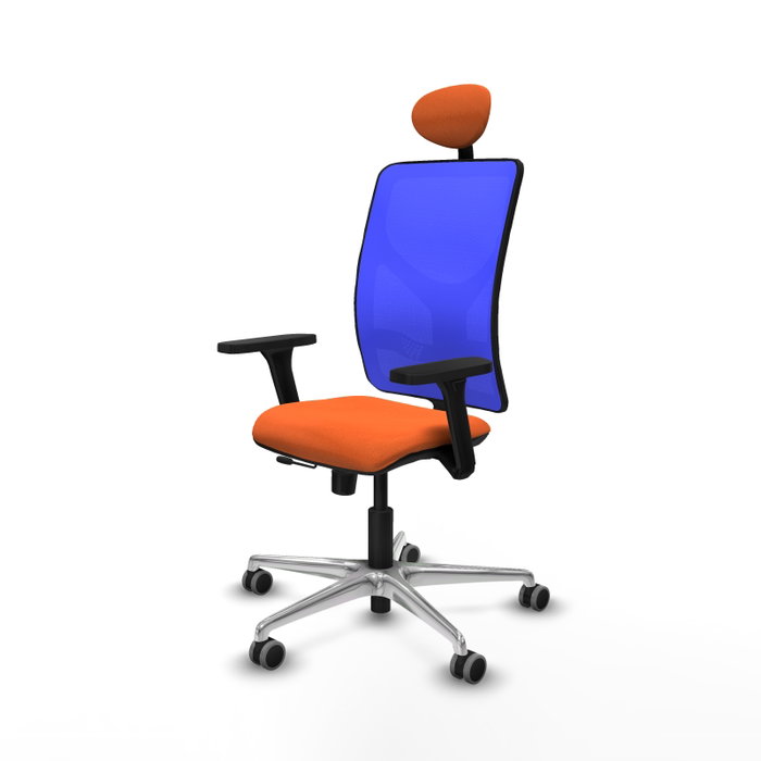 PIQUERAS Y CRESPO Silla de oficina Motilla con mecanismo Sincro/Traslack Naranja y Azul