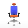 PIQUERAS Y CRESPO Silla de oficina Motilla con mecanismo Sincro/Traslack Naranja y Azul