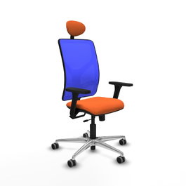 PIQUERAS Y CRESPO Silla de oficina Motilla con mecanismo Sincro/Traslack Naranja y Azul