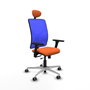 PIQUERAS Y CRESPO Silla de oficina Motilla con mecanismo Sincro/Traslack Naranja y Azul