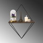 Hanah Home Estantería de Pared Madera Abeto y Metal Diseño Industrial 27x30x15 cm Nogal Oscuro Negro