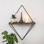Hanah Home Estantería de Pared Madera Abeto y Metal Diseño Industrial 27x30x15 cm Nogal Oscuro Negro