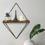 Hanah Home Estantería de Pared Madera Abeto y Metal Diseño Industrial 27x30x15 cm Nogal Oscuro Negro