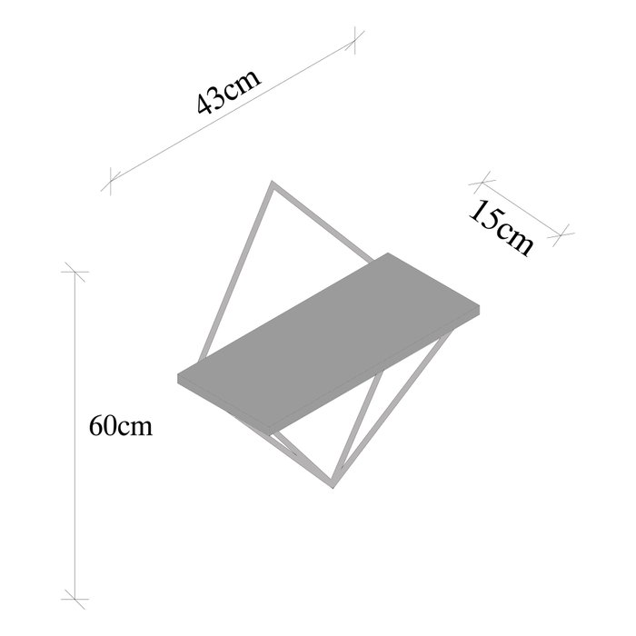 Hanah Home Estantería de Pared Madera Abeto y Metal Diseño Industrial 27x30x15 cm Nogal Oscuro Negro