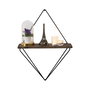 Hanah Home Estantería de Pared Madera Abeto y Metal Diseño Industrial 27x30x15 cm Nogal Oscuro Negro