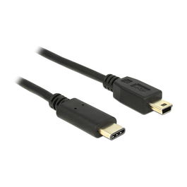 DeLOCK Adaptador USB 2.0 Tipo C Macho a Mini-B Macho Cable Negro 2 Metros