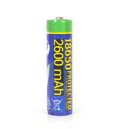 Gembird Pila Recargable 18650 de Iones de Litio, 2600 mAh, 3.7 V, Batería Recargable de Alta Capacidad