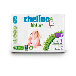 CHELINO Pañal Infantil Nature Talla 3 (4-10Kg) 36 Unidades