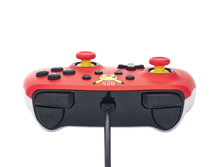 PowerA Mando con Cable para Nintendo Switch Laughing Pikachu Blanco Mate