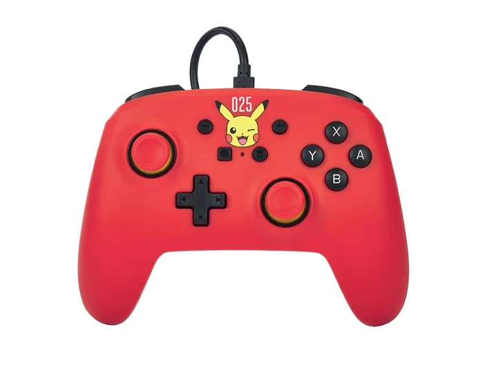 PowerA Mando con Cable para Nintendo Switch Laughing Pikachu Blanco Mate