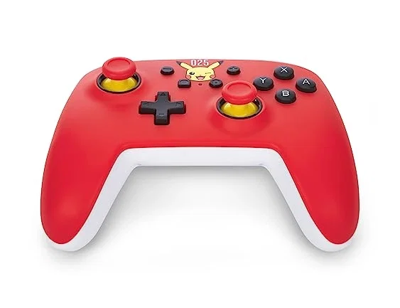 Power A Mando con Cable Laughing Pikachu Blanco Mate para Nintendo Switch