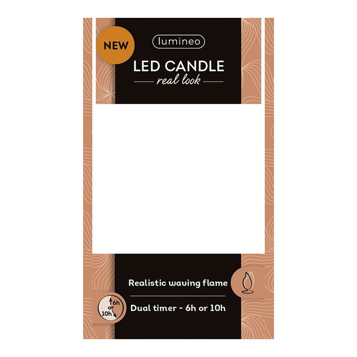 Lumineo Vela de Cera LED con Parte Superior Curva, Crema