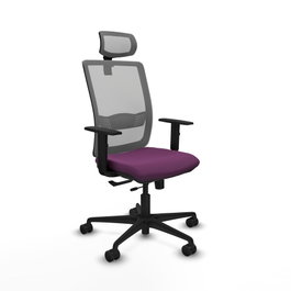 PIQUERAS Y CRESPO Silla de oficina Haches con mecanismo Sincro/Traslack, Morado y Gris