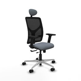 PIQUERAS Y CRESPO Silla de oficina Motilla con mecanismo Sincro/Traslack, Gris y Negro