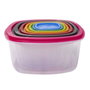 Excellent Houseware Set de 7 fiambreras de plástico con tapa de colores