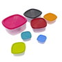 Excellent Houseware Set de 7 fiambreras de plástico con tapa de colores