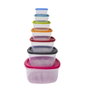 Excellent Houseware Set de 7 fiambreras de plástico con tapa de colores