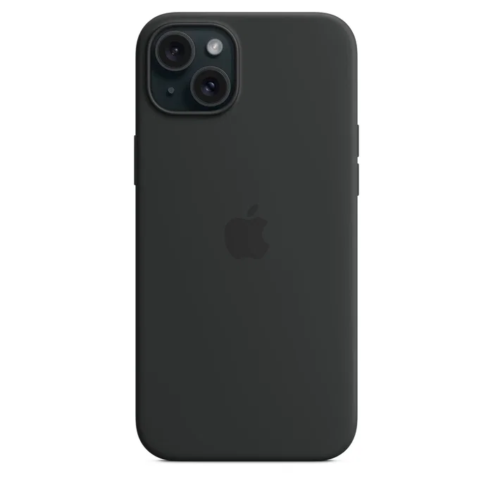 Apple Funda para iPhone 15 Plus MXQR3ZM/A, Silicona con MagSafe, Protección contra Caídas y Rayones, Negro, 17 cm (6.7 pulgadas)