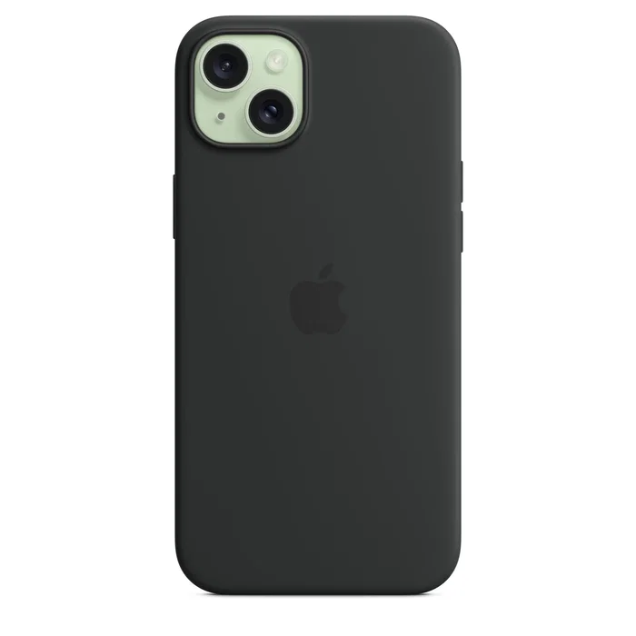 Apple Funda para iPhone 15 Plus MXQR3ZM/A, Silicona con MagSafe, Protección contra Caídas y Rayones, Negro, 17 cm (6.7 pulgadas)