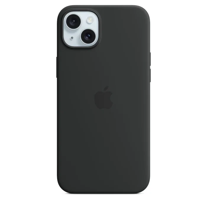 Apple Funda para iPhone 15 Plus MXQR3ZM/A, Silicona con MagSafe, Protección contra Caídas y Rayones, Negro, 17 cm (6.7 pulgadas)