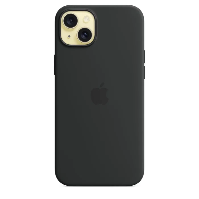 Apple Funda para iPhone 15 Plus MXQR3ZM/A, Silicona con MagSafe, Protección contra Caídas y Rayones, Negro, 17 cm (6.7 pulgadas)