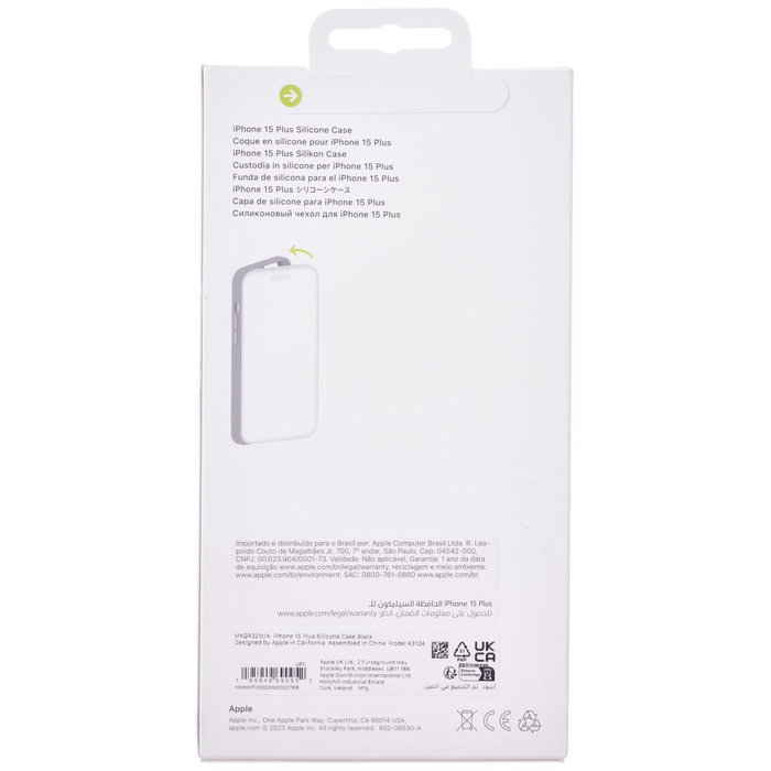 Apple Funda de Silicona con MagSafe para iPhone 15 Plus - Negro