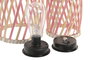 DKD Home Decor Set de 3 Lámparas Solares de Bambú con Asa de Metal, 20x20x36 cm