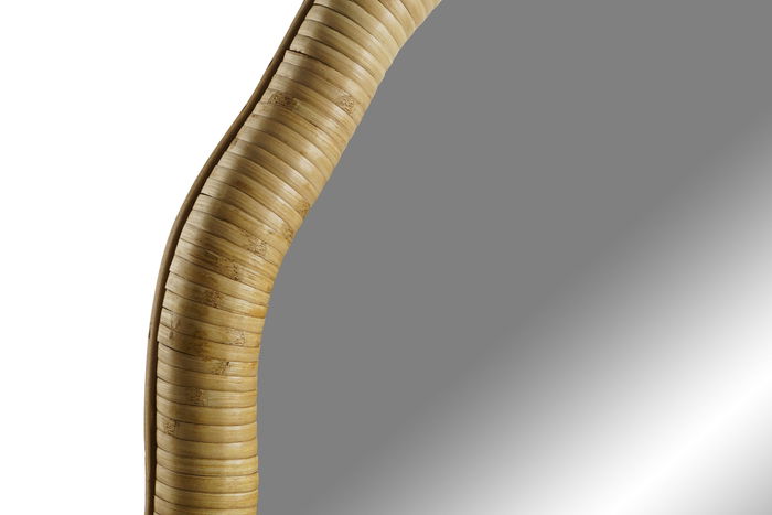 DKD Home Decor Espejo Scandi Natural Ratan y Cristal 4.5 x 120 x 51 cm