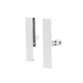 HERRAJES ALK Juego Fijación Frontal Qube Para Vidrio H90 Blanco Altura H120