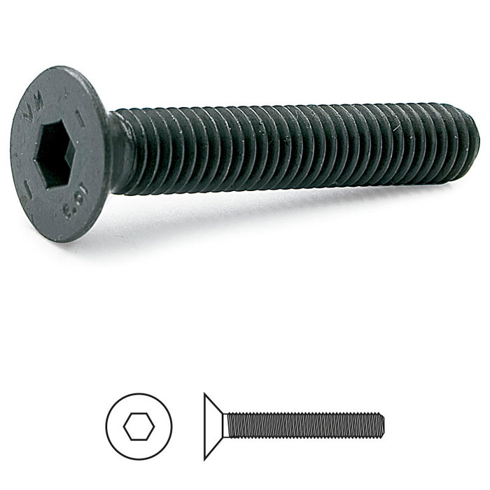 UCAFIX Tornillo Allen DIN 7991 Negro Métrica M-3 10mm y M-6 25mm UCAFIX Tornillo Allen DIN 7991 Negro Métrica M-3 10mm y M-6 25mm