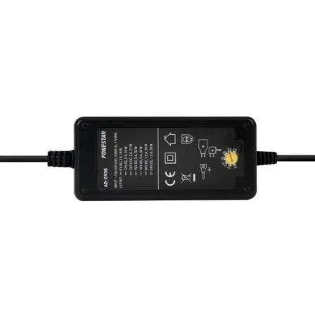 Fonestar Cargador AD-2436 36W Manual 9V-24V con 7 Conectores Intercambiables, Adaptador AC/DC Universal 100-240V para Portátil, LED, Altavoces