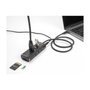 DeLOCK Concentrador USB 3 Puertos con Lector de Tarjetas SD/Micro SD y USB Type-C Negro