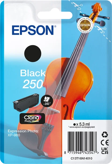 Epson Cartucho de tinta 250 Negro Claria Photo HD 5,3 ml