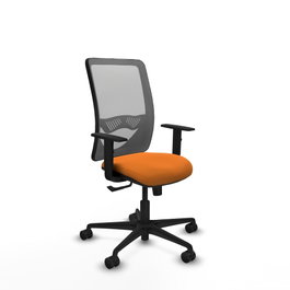 PIQUERAS Y CRESPO Silla de oficina Zulema con mecanismo Sincro, Naranja y Gris