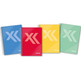 Imprex Cuaderno Espiral Tapa Forrada A5 80 Hojas 90 Gr 4x4 Colores Surtidos (Set de 4) (Set de 4)