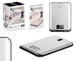 Báscula Digital Acero Inoxidable Kinvara 16x1.5x21.5cm Negra (Set de 12)