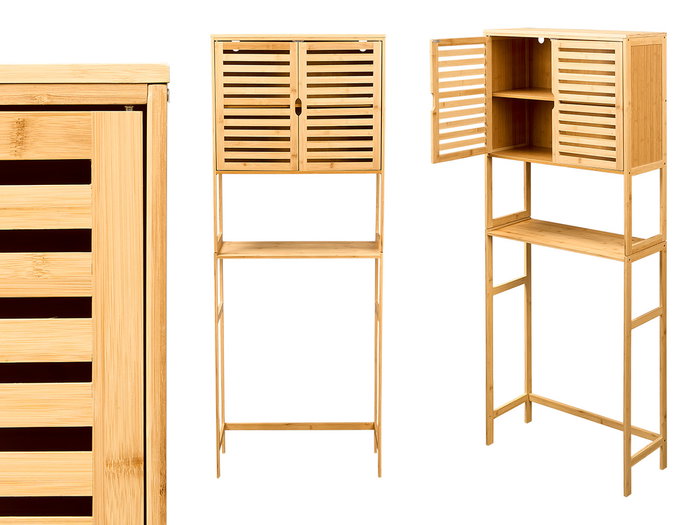 BERILO Mueble alto de baño con 2 puertas en Bambú BERILO Mueble alto de baño con 2 puertas en Bambú
