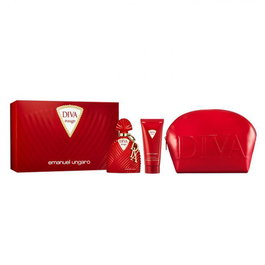 Emanuel Ungaro Diva Rouge Gift Set con Eau de Parfum 100ml, Loción 100ml y Bolso