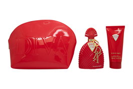 Emanuel Ungaro Diva Rouge Gift Set: EDP 100ml - Body Lotion 100ml - Pouch