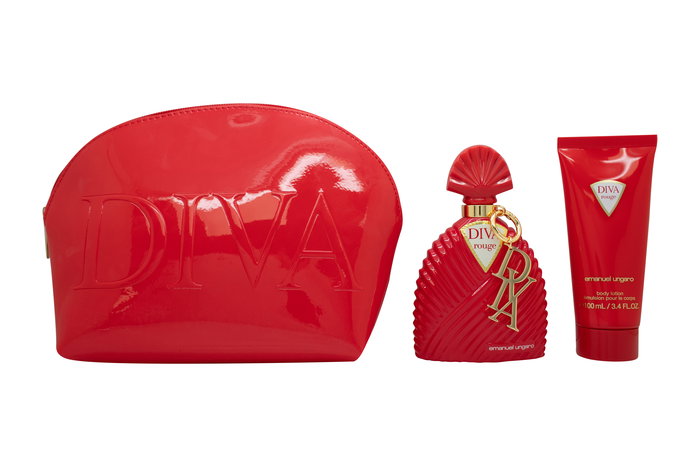 Emanuel Ungaro Diva Rouge Gift Set: EDP 100ml - Body Lotion 100ml - Pouch Emanuel Ungaro Diva Rouge Gift Set: EDP 100ml - Body Lotion 100ml - Pouch