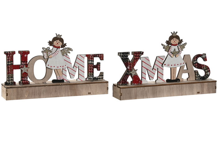 DKD Home Decor Decoración Luminosa LED MDF 22x4,5x13 Surtido de 2