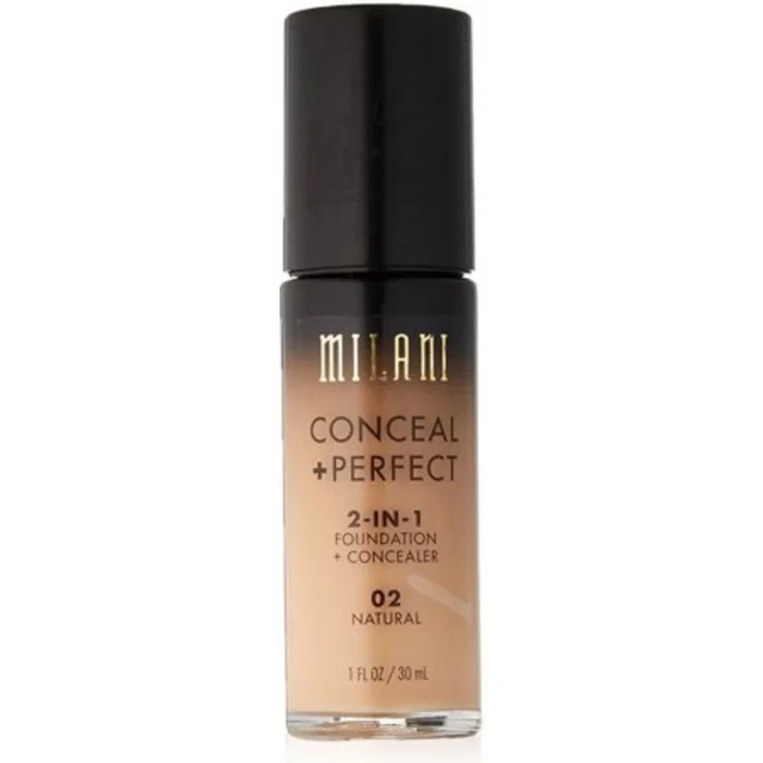 Milani Conceal + Perfect Base líquida y corrector 2 en 1, 02 Natural, 30 ml Milani Conceal + Perfect Base líquida y corrector 2 en 1, 02 Natural, 30 ml
