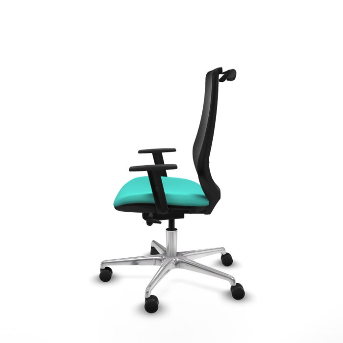 PIQUERAS Y CRESPO Silla de oficina Mardos con mecanismo Sincro/Traslack, Turquesa y Negro