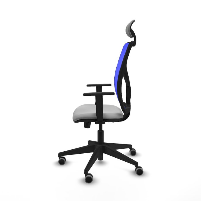 PIQUERAS Y CRESPO Silla de oficina Motilla con mecanismo Sincro/Traslack Gris claro y Azul
