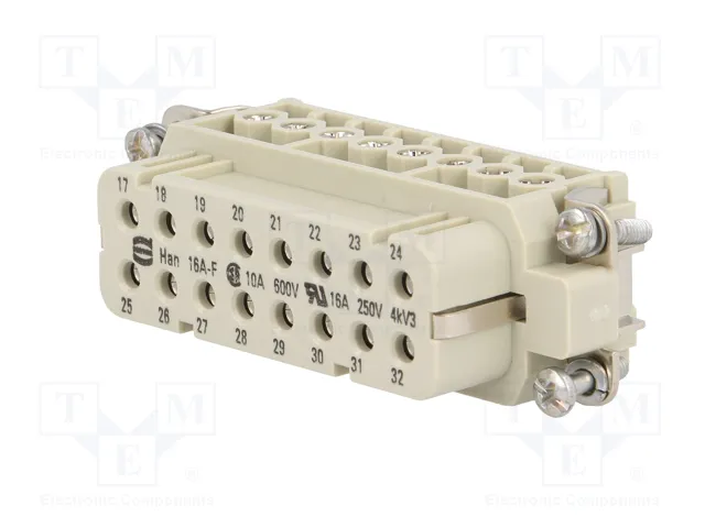 HARTING Han 16A-BU-S (17-32) Plantilla de contacto Hembra Han® A