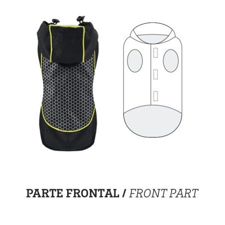 Nayeco Impermeable Reflectante Negro 35 cm para Perro