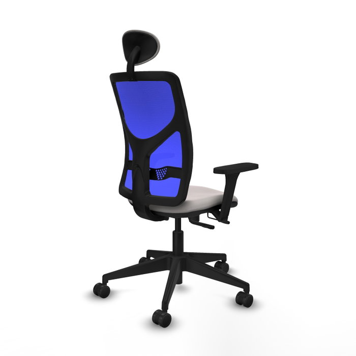 PIQUERAS Y CRESPO Silla de oficina Motilla con mecanismo Sincro/Traslack Blanco y Azul PIQUERAS Y CRESPO Silla de oficina Motilla con mecanismo Sincro/Traslack Blanco y Azul