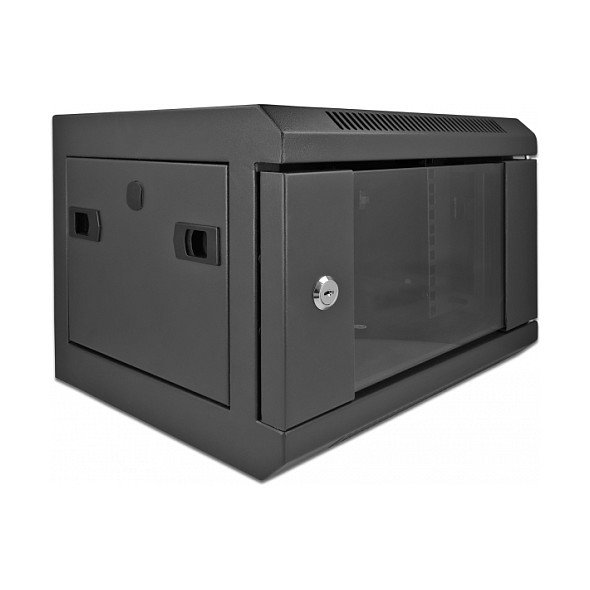 DeLOCK Gabinete de red 10″ 4U con puerta de vidrio negro DeLOCK Gabinete de red 10″ 4U con puerta de vidrio negro