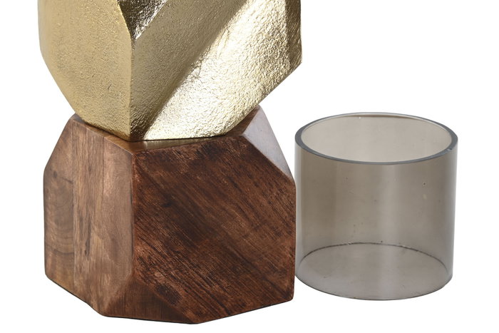 DKD Home Decor Portavelas de Aluminio y Mango Dorado DKD Home Decor Portavelas de Aluminio y Mango Dorado