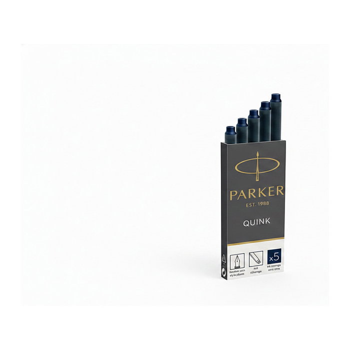 PARKER Cartuchos de Tinta Quink Azul Negro, Pack de 5 unidades PARKER Cartuchos de Tinta Quink Azul Negro, Pack de 5 unidades